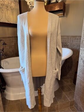Old Navy Light Gray Open-Front Women's Cardigan medium